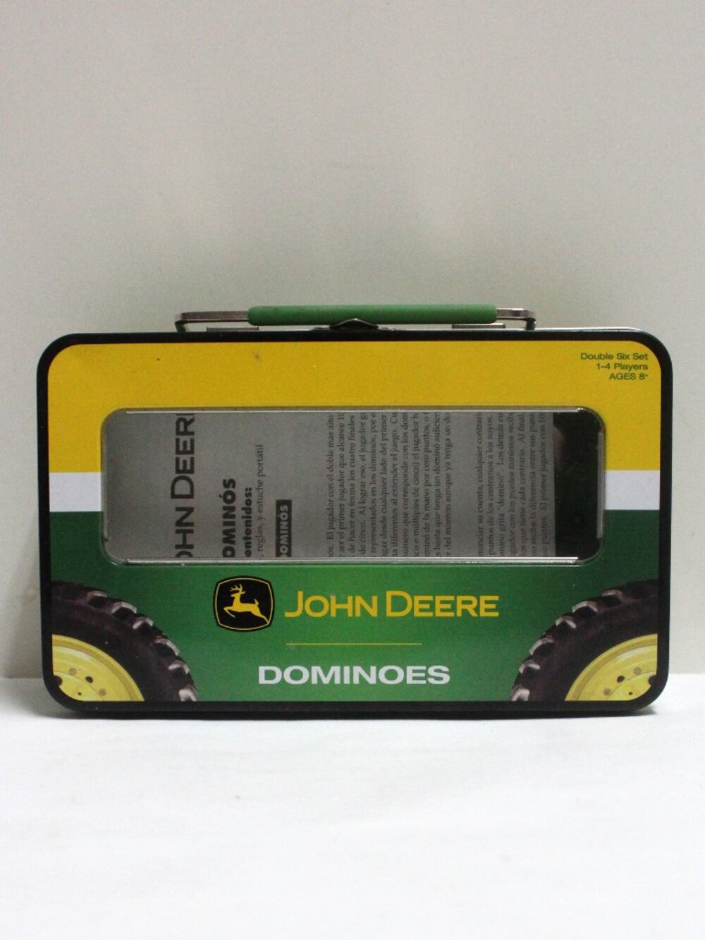 John Deere Double Six Set 28 Dominoes 1-4 Players Ages 8" In Closable Tin